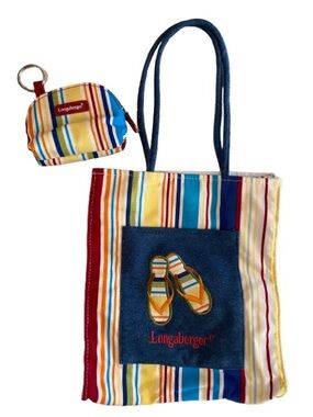 Longaberger Women’s Sunny Day Mini Tote & Matching Coin Purse Homestead Coastal